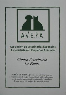 Clínica Veterinaria La Fauna certificado clínica veterinaria